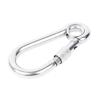 Good price DIN5299 Spring Carabiner Stainless Steel Screw Snap Hook Locking Rock Climbing Carabiner Clips with Eye online