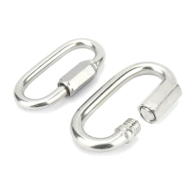 Good price Outdoor Sports Stainless Steel Oval Quick Link Carabiner with Galvanized & Zinc Plated Finish Customizable Packing online
