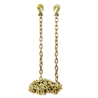 Good price G70 Chain 1/2''x20'x11300lbs Yellow Plated G70 Transport Chain with Clevis Hook for Towing Truck Binding Accessories online